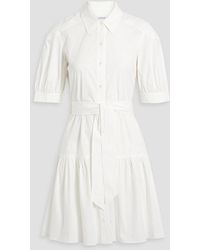 10 Crosby Derek Lam - Luma Gathered Cotton-blend Poplin Mini Shirt Dress - Lyst