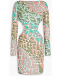 Emilio Pucci - Cutout Printed Jersey Mini Dress - Lyst