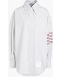 Thom Browne - Appliquéd Striped Cotton Oxford Shirt - Lyst