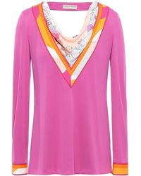 Emilio Pucci Cutout Printed Jersey Top Pink