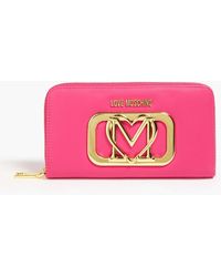 Love Moschino - Gold Rush Embellished Faux Leather Wallet - Lyst