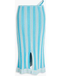 Jacquemus - Gelato Striped Ribbed Cotton-blend Midi Skirt - Lyst