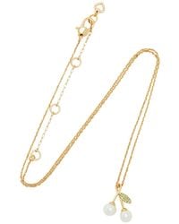 Kate Spade Gold-tone, Crystal And Faux Pearl Necklace - White