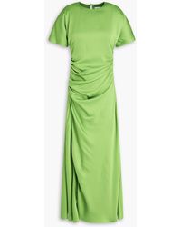 Jonathan Simkhai - Marabella Ruched Satin Midi Dress - Lyst