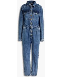 Triarchy - Pleated Faded Denim Jumpsuit - Lyst