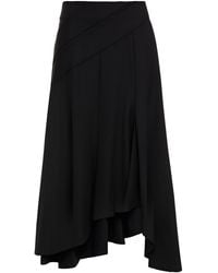 3.1 Phillip Lim Asymmetric Woven Midi Skirt - Black