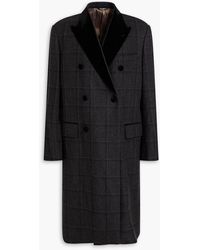 Dolce & Gabbana - Double-breasted Checked Wool And Cotton-blend Coat - Lyst
