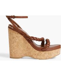 Jimmy Choo - Diosa 130 Twisted Leather Wedge Sandals - Lyst