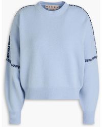 Marni - Pullover aus einer woll-kaschmirmischung mit stickereien - Lyst