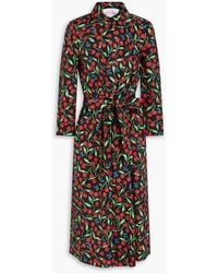 Carolina Herrera - Belted Printed Cotton-blend Poplin Midi Shirt Dress - Lyst
