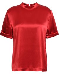 Nanushka Kaden Satin Top Brick - Multicolour