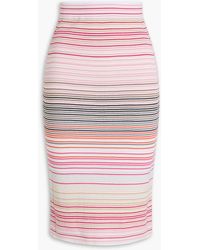 Missoni - Striped Ribbed Cotton-blend Pencil Skirt - Lyst