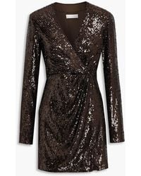 Jonathan Simkhai - Monty Wrap-effect Sequined Jersey Mini Dress - Lyst