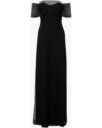 Amanda Wakeley Mesh-paneled Corded Lace Maxi Dress - Black