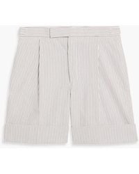 Thom Browne - Striped Cotton-Seersucker Shorts - Lyst