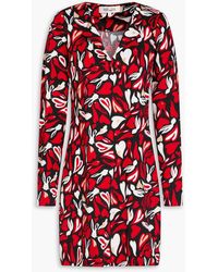 Diane von Furstenberg - Reina bedrucktes minikleid aus jersey aus einer seiden-baumwollmischung - Lyst