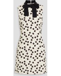 RED Valentino - Bow-detailed Printed Stretch-crepe Mini Dress - Lyst