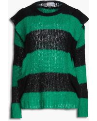 RED Valentino - Ruffled Striped Knitted Sweater - Lyst