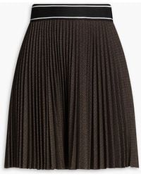 Sandro - Pleated Checked Twill Mini Skirt - Lyst
