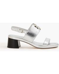 Tory Burch - Eleanor Embellished Leather Slingback Sandals - Lyst