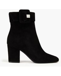 Sergio Rossi - Buckled Suede Ankle Boots - Lyst