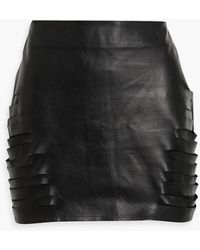 Zeynep Arcay - Sliced Leather Mini Skirt - Lyst