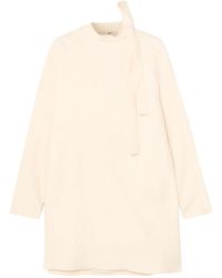 Valentino Garavani - Pussy-bow Wool And Silk-blend Grain De Poudre Mini Dress - Lyst