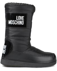 Love Moschino Appliquéd Quilted Shell Snow Boots - Black