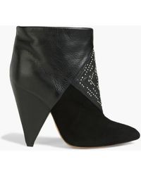 IRO - Karlie Quilted Leather And Suede Ankle Boots - Lyst
