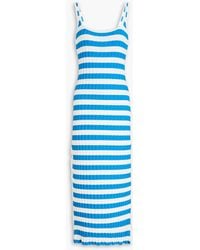 Solid & Striped - The Kimberly Striped Ribbed-knit Midi Dress - Lyst
