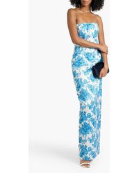 green emerald velvet dress Leila Dress In Blue Roses on White Taffeta Faille