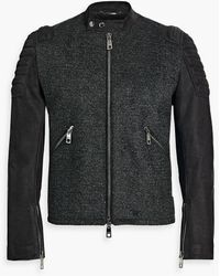 Dolce & Gabbana - Leather-paneled Wool-bouclé Jacket - Lyst
