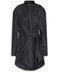 JW Anderson - Buckled Striped Cotton-poplin Shirt - Lyst