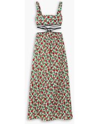 Agua Bendita - Peonia Cutout Floral-print Cotton Maxi Dress - Lyst
