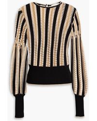 Zimmermann - Dancer Striped Cotton-blend Crochet-knit Sweater - Lyst