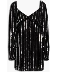 Sundress - Marilia Frayed Embellished Gauze Mini Dress - Lyst