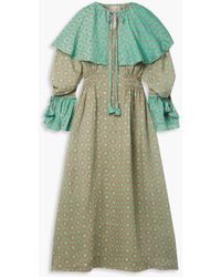 Yvonne S - Ruffled Printed Linen Maxi Dress - Lyst