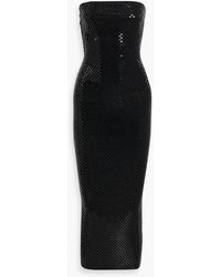 retrofte Ellen Strapless Sequin Midi Dress in Green | Lyst