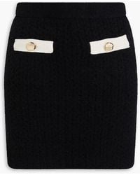 Self-Portrait - Bouclé-Knit Alpaca-Blend Mini Skirt - Lyst