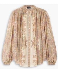 Etro - Gathered Paisley-Print Silk-Chiffon Blouse - Lyst