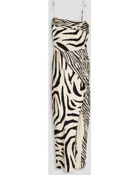 Nicholas - Skyler Zebra-print Silk-satin Midi Dress - Lyst
