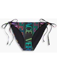 Versace - Tief sitzendes bikini-höschen mit print - Lyst
