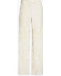 Valentino Garavani - Hose mit weitem bein aus chenille-jacquard aus einer seidenmischung in metallic-optik - Lyst