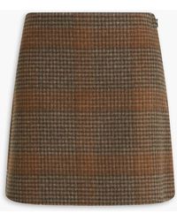 Theory - Checked Wool And Cashmere-blend Mini Skirt - Lyst