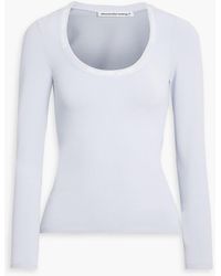 T By Alexander Wang - Monogram-trimmed Stretch-knit Top - Lyst