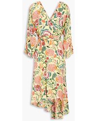 Diane von Furstenberg Floral-print Silk Crepe De Chine Midi Wrap Dress - Multicolour