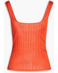 Vince - Ribbed Cotton-jersey Tank - Lyst