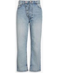 Ganni - Faded High-rise Straight-leg Jeans - Lyst