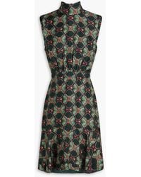 Saloni - Dotty Twisted Printed Satin-Jacquard Mini Dress - Lyst