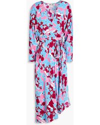 Diane von Furstenberg - Eloise Wrap-effect Printed Crepe Midi Dress - Lyst